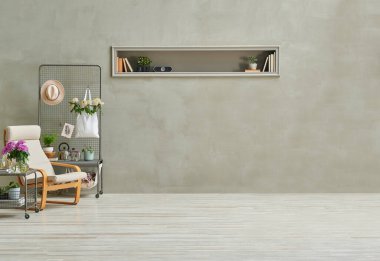 Gri taş duvar arka planı, nikâh, sallanan sandalye, çiçek detayı, ev dekorasyonu tarzı..