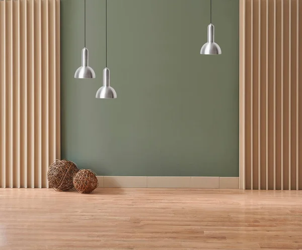 Green room wall and background, home accessory and decorative lamp style.