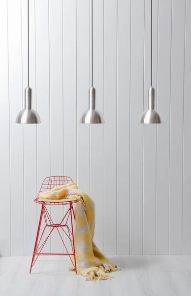 Lampe Mur Chaise Concept Avec Cadre Salle Intérieure — Photo