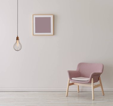 Koltuk lambası ve çerçeve tarzıyla dekoratif oda.