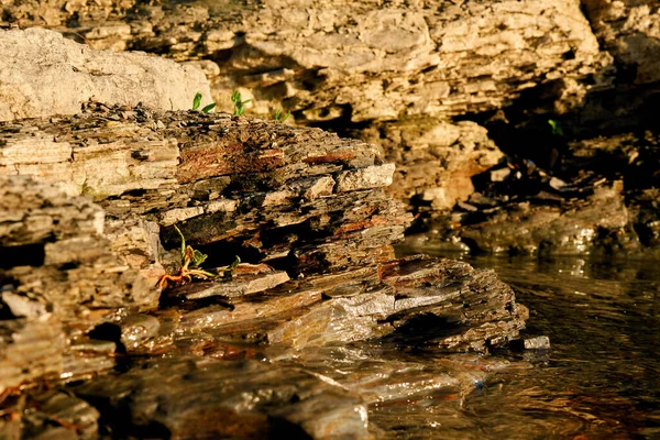 Matière Minérale Solide Faisant Partie Surface Terre Autres Planètes Similaires — Photo