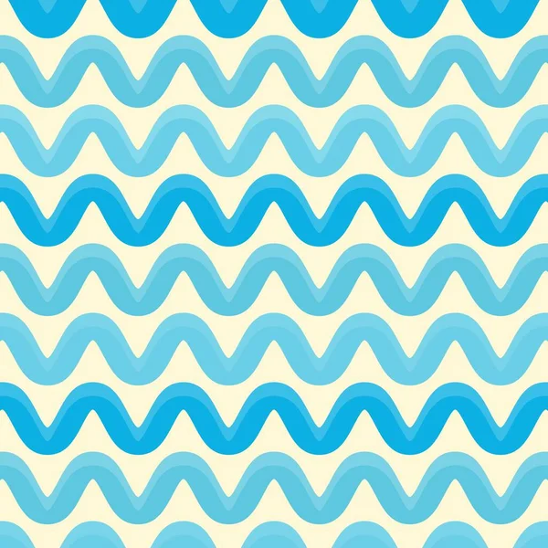 Wave Seamless Pattern Blue Wavy Textures Sea Geometric Eps — Stock Vector
