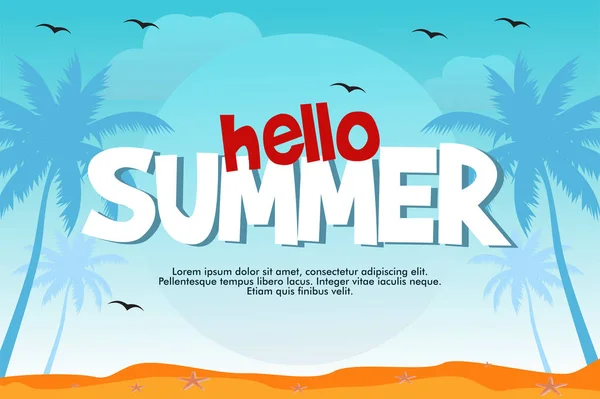 El çizimi yaz arkaplan benner Vektörü