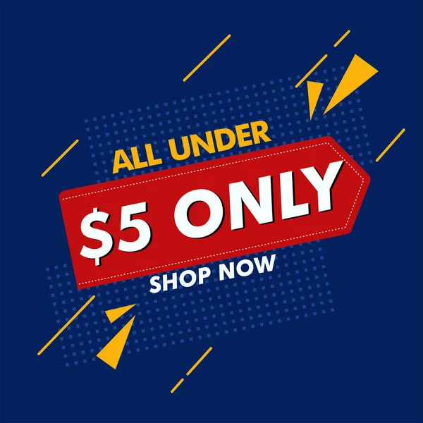 Sadece beş dolar depolama reklam afişi şablonu Vektörü