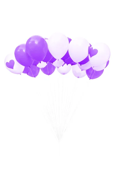 Ballons violets et blancs isolés . — Photo