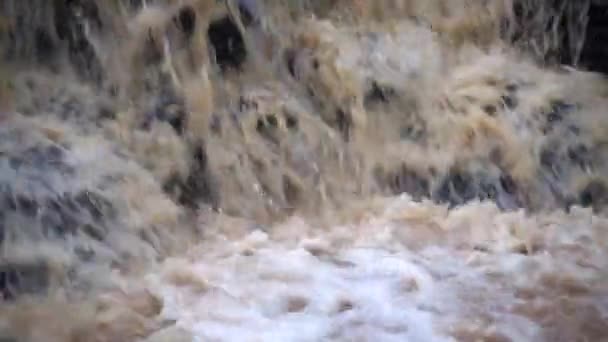 Браун водоспад занурюється. — стокове відео