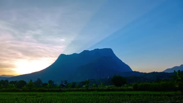 Time Lapse Video Beautiful Sunset Doi Luang Chiang Dao Doi — Stock Video