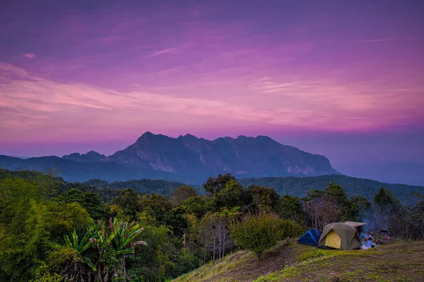 Camping Tents Hill San Kia Doi Mae Man Viewpoint Located —  Fotos de Stock