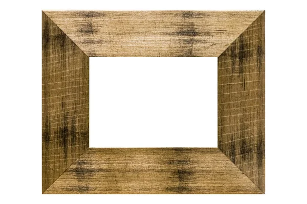 Old Wooden Frame Isolated White Background Work Clipping Path — Stock Photo, Image