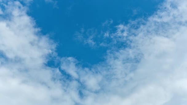 Time Lapse Beautiful Motions Fehér Felhők Kék Háttér Felvétel Puffadt — Stock videók