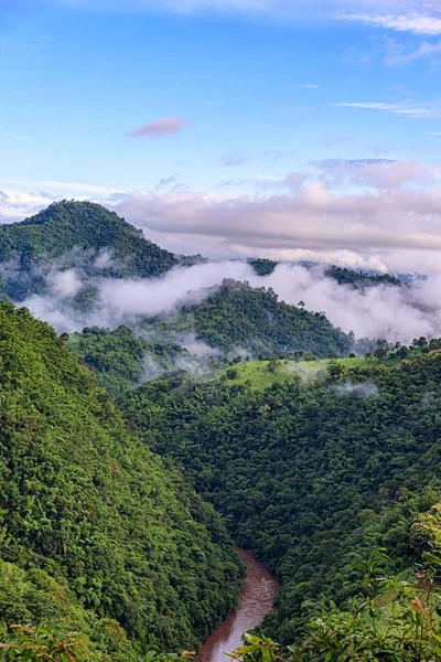 Landscape Mountain River Clouds Southeast Asia Tropical Green Forest Beautiful — Stock Photo, Image