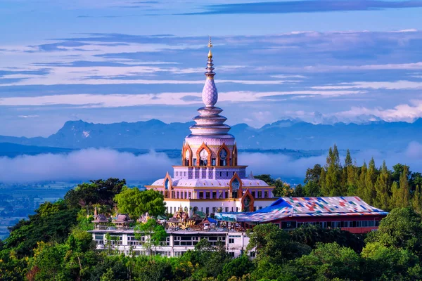 Piękna Pagoda Tha Ton Temple Pośród Zielonych Gór Chiang Mai — Zdjęcie stockowe