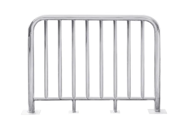 Stainless Steel Railing Isolated White Background Clipping Path — Stock Photo, Image