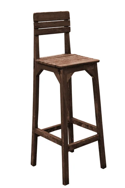 Dřevěné Bar Židle Solated Bílém Pozadí Práce Cestičkou — Stock fotografie