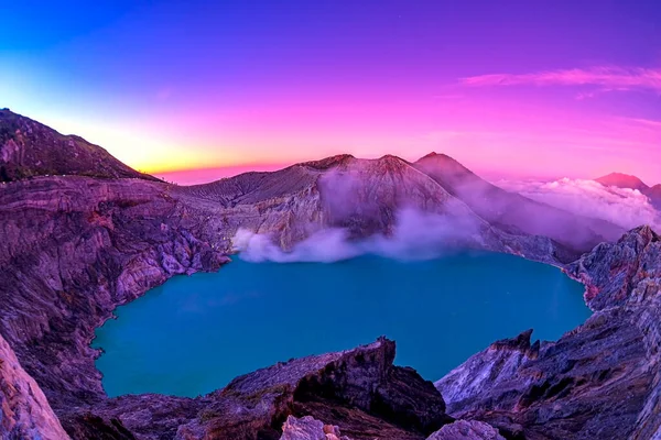 Вид Озеро Вулкан Кава Ранним Утром Восточной Яве Индонезия Самая — стоковое фото