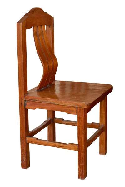 Drewniane Krzesło Izolowane Białym Tle Ścieżką Wycinania — Zdjęcie stockowe