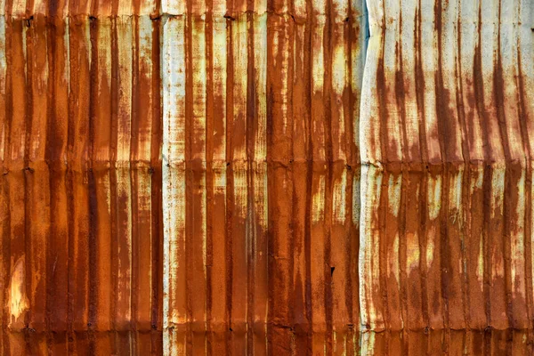 Old Galvanized Wall Rust Corrugated Zinc Siding Vintage Texture Background — Stock Photo, Image