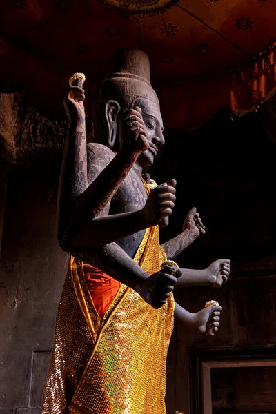 Ancient God Vishnu Statue Angkor Wat Siem Reap Cambodia Vishnu — Stock Photo, Image