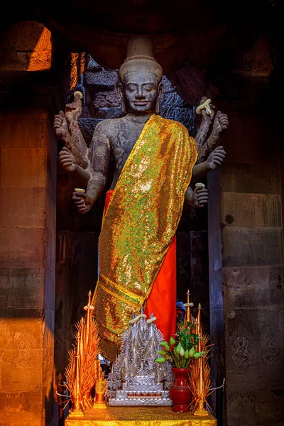 Ancient God Vishnu Statue Angkor Wat Siem Reap Cambodia Vishnu — Stock Photo, Image