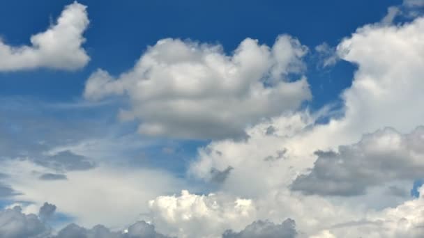 Zeitraffer Schöne Bewegungen Weiße Wolken Auf Blauem Himmel Hintergrund Videomaterial — Stockvideo