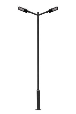 Sokak lambası direği beyaz bir arkaplanda izole edilmiş, kırpma yolu ile.