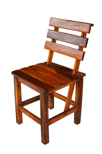 木制椅子 白色背景 有剪路 — 图库照片