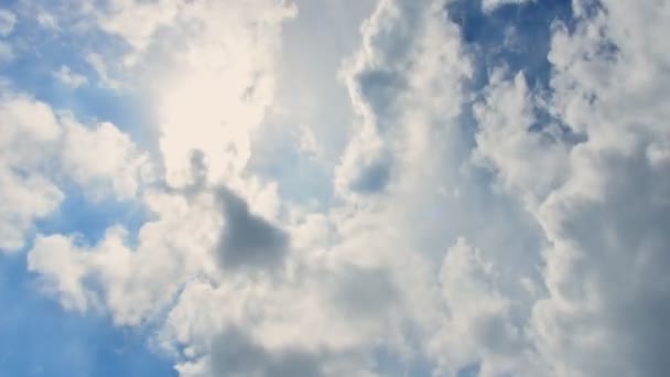 Time Lapse Mooie Beweging Witte Wolken Blauwe Lucht Achtergrond Video — Stockvideo