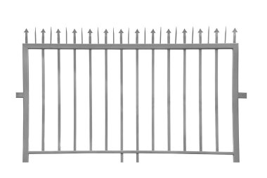 Demir çit kırpma yolu olan beyaz arkaplanda izole edildi