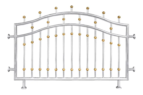 Edelstahlzaun Isoliert Auf Weißem Hintergrund Mit Clipping Pfad — Stockfoto