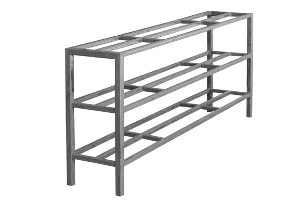 Shelves Made Steel Simple Isolated White Background Clipping Path — Stock Photo, Image