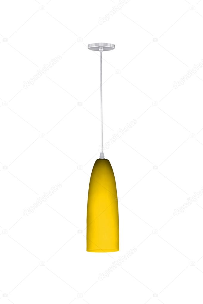 Yellow hanging lamp.