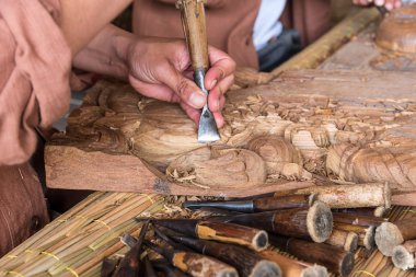 Craftsman wooden carving.