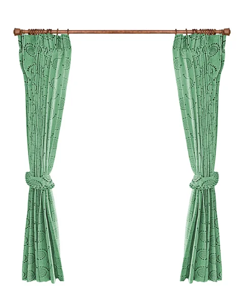 Green curtains — Stock Photo, Image