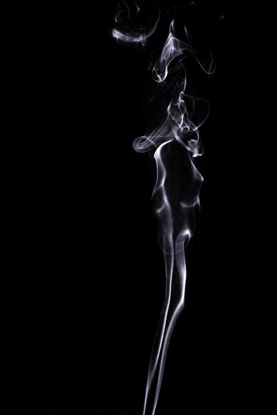 Abstract smoke on the black background.