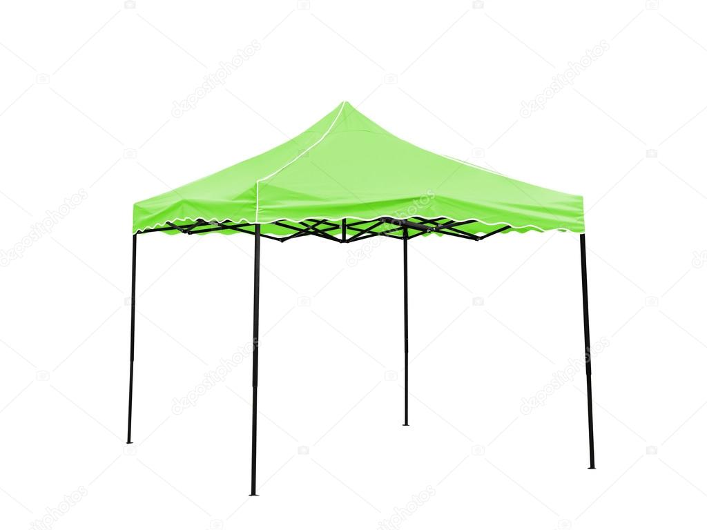 Green rain tent.