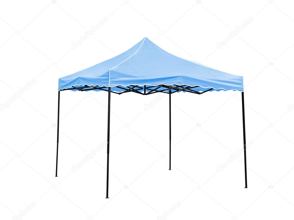 Blue rain tent.