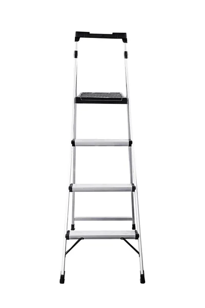 Aluminium ladder geïsoleerd. — Stockfoto