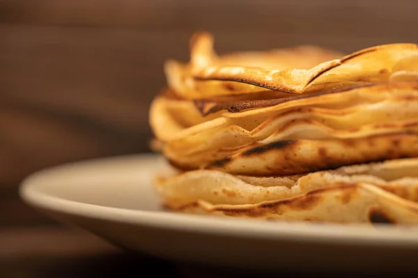 Traditional Russian Pancakes Shrovetide Week Spring Meeting Seeing Winter Close — Stock Photo, Image