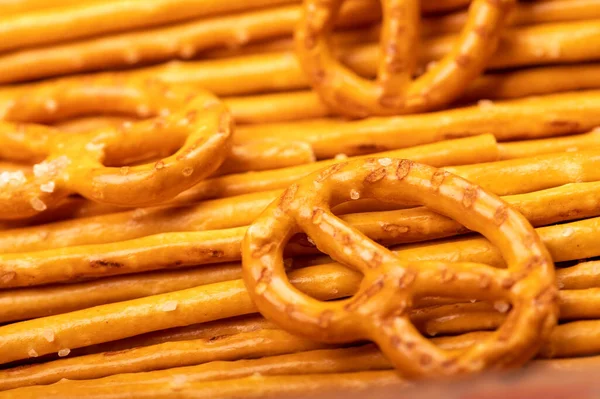 Bread Sticks Bread Figures Salt Close Background Image — Stock Photo, Image