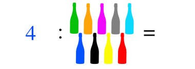 Basit matematiksel hesaplamalar, toplama, çıkarma, çarpma ve bölme. Renkli nesnelerle aritmetik hesaplamalar. Çözülecek sorunlar.