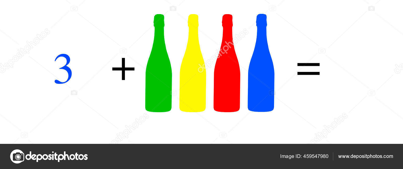 简单的数学计算乘法和除法用彩色彩绘物体进行的算术计算需要解决的问题 图库照片 C Jorgebotella