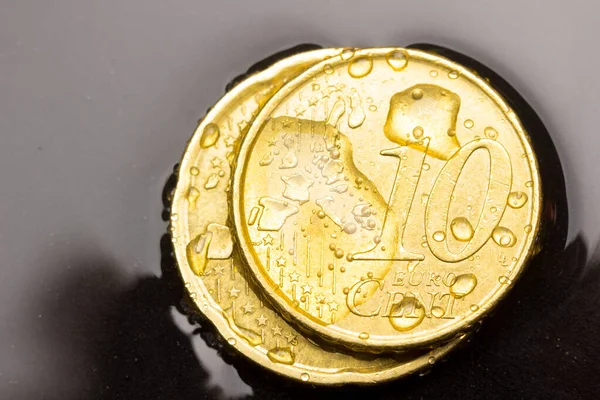 Pièces Euros Centimes Euros Monnaie Officielle Communauté Économique Européenne Pièces — Photo