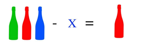简单的数学练习 算术计算 基本方程 很简单的物体计算 学习算术运算基本规则的算术和数学游戏 — 图库照片