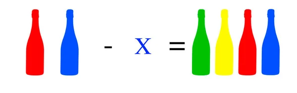 Eenvoudige Wiskundige Oefeningen Rekenkundige Berekeningen Basisvergelijking Zeer Eenvoudige Berekeningen Met — Stockfoto