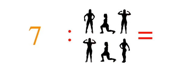 数学を学ぶための非常に単純な数学と算術演習 分割と乗算の問題 計算を学ぶための非常に単純な式 — ストック写真