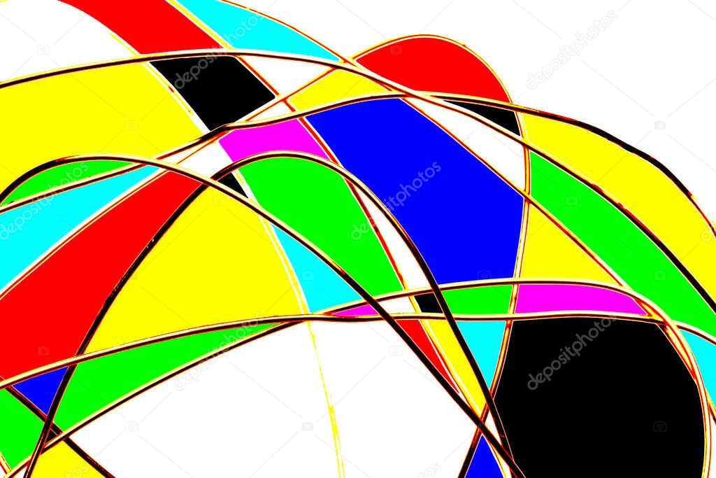 colors and abstraction of colors and shapes; basic, primary and secondary colors; disparate and inhomogeneous colors and shapes
