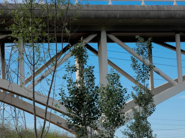 Pont Avec Ses Piliers Ouvrage Génie Civil Qui Doit Supporter — Photo