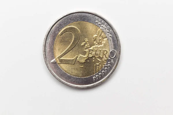 Επίσημο Νόμισμα Δύο Ευρώ Της Ευρωπαϊκής Οικονομικής Κοινότητας Νομίμου Χρήματος — Φωτογραφία Αρχείου