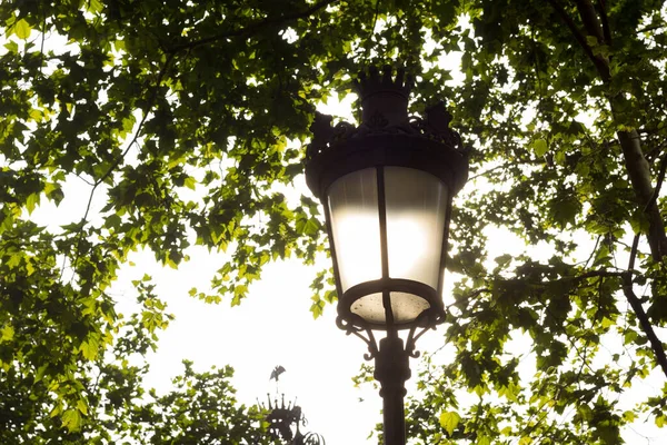 Typical Lamp City Centre Barcelona Catalonia Spain Mediterranean Wrought Iron — Stock Photo, Image