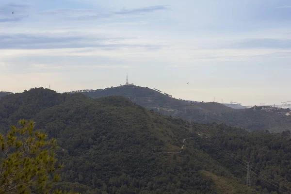 バルセロナ バルセロナ カタルーニャ スペインの港の近くにあるコルセローラ山脈からの一般的な眺め — ストック写真